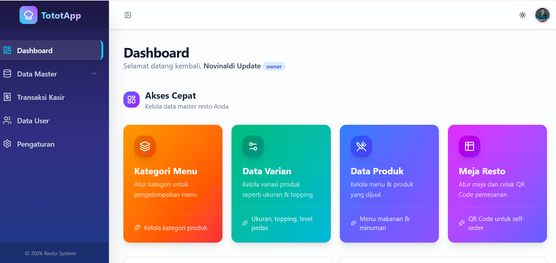 Aplikasi Resto/UMKM/Coffe Shop